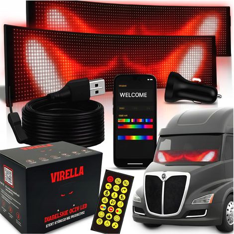 2 strisce LED per fari auto 59x12 cm Occhi di diavolo LED Occhi per camion (1/5)