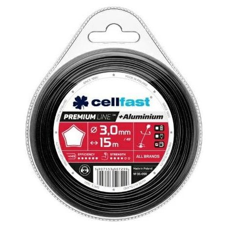 Cellfast Hilo Para Desbrozadoras Hilo Desbrozadora Premium Estrella 3,0 mm 15 m