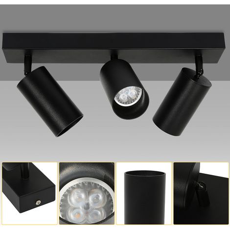 SWANEW Plafoniera plafone spot LED plafone spot argento 3 luci Ultraslim GU10