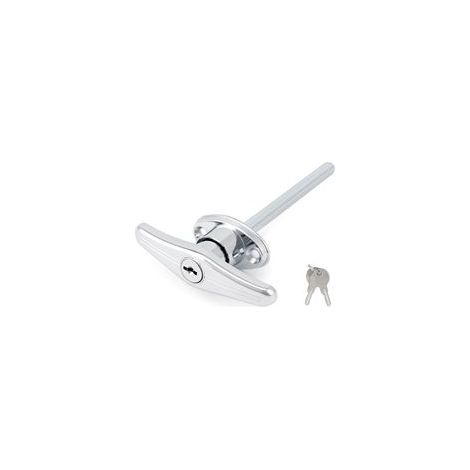 Serrure Universelle pour Porte de Garage Poignée en T, Revêtement Argenté, Inclut Clé (Noir)