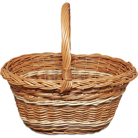Cesto in vimini Cesto ovale per la spesa Regalo Decorazione ECO (1/5)