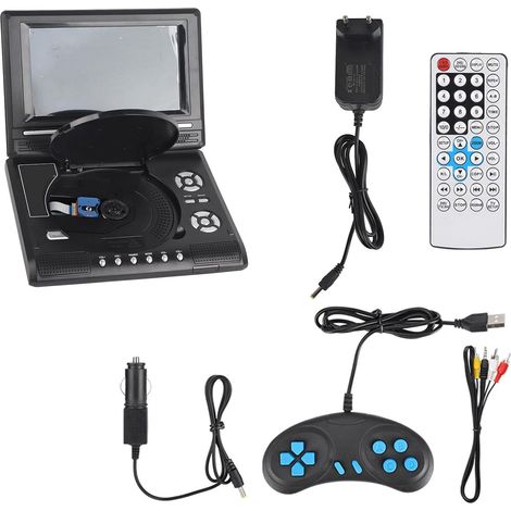7-i DVD Portable, Manette de Jeu de Voiture TV Mobile 100-240 V Lecteur de Prise UE SC Rechargeable (1/5)