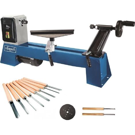 Tornio da legno dm500t Scheppach + kit 8 sgorbie scalpelli (1/4)