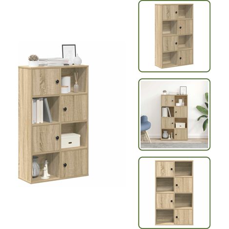 Armadio con porta a sinistra o destra - vidaXL Libreria Rovere Sonoma 60x24x101,5 cm in Legno Multistrato - Libreria con spazio portaoggetti