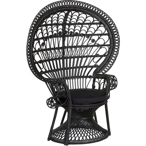 Peacock Chair EMMANUELLE Rattan Black (1/5)