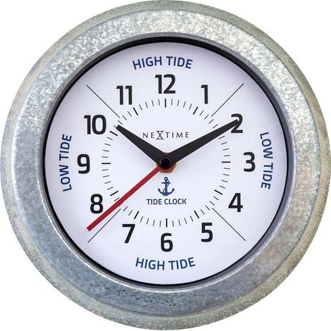 NeXtime Wanduhr Tide Metall silber Ø 22 cm mit Gezeitenanzeige Innenbereich (1/5)