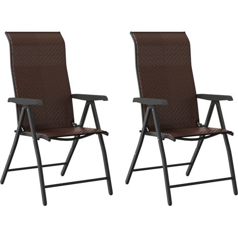 Maison Exclusive - Sedie Pieghevoli da Giardino 2 pz Marroni in Polyrattan