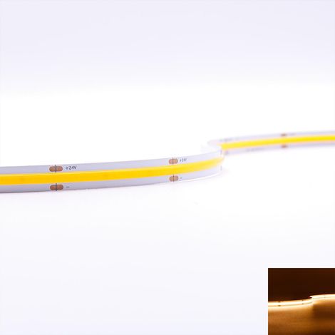 COB 24V CRI90 LED Streifen 5M 14W/m 480LED/m 10mm - Lichtfarbe: Warmweiß 2700K - Schutzart: IP20 (1/5)