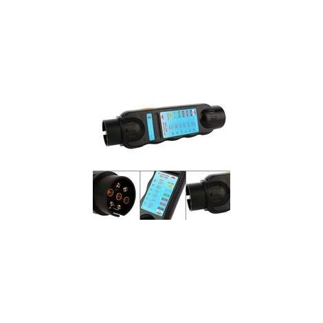 Outil de testeur de remorque à 7 Broches, 7pin 12V Remorquage de la Bande de remorque de la Prise de Courant Testeur de Connexion Testeur de Diagnostic Noir (1/2)