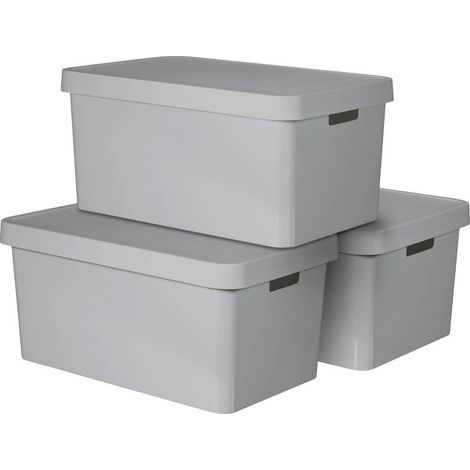 Curver INFINITY Cajas de Almacenamiento Apilables Gris 45L