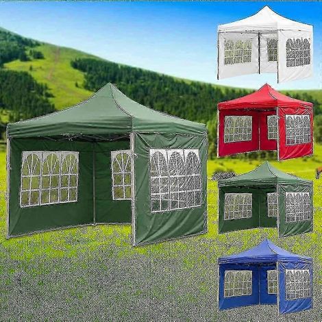 Tente de réception extérieure pliable et imperméable tonnelle de jardin Oxford robuste - 9 x 2 m - Verte (1/3)