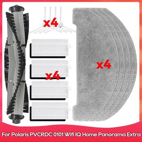 Pour Polaris PVCRDC 0101 Wifi IQ Home Panorama Brosse latérale supplémentaire à rouleau Filtre HEPA Robot Aspirateur C (1/5)