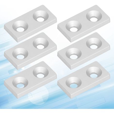 Lot de 10 embouts à double trou en alliage d'aluminium 2040, joints métalliques, bouchons, couvercles d'extrémité, argent (1/5)