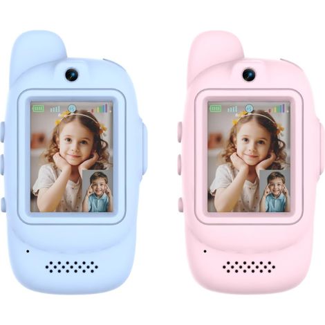 Lot de 2 Talkie-Walkie,Écran,Caméra,Changement de Voix,Jeu Extérieur (1/5)