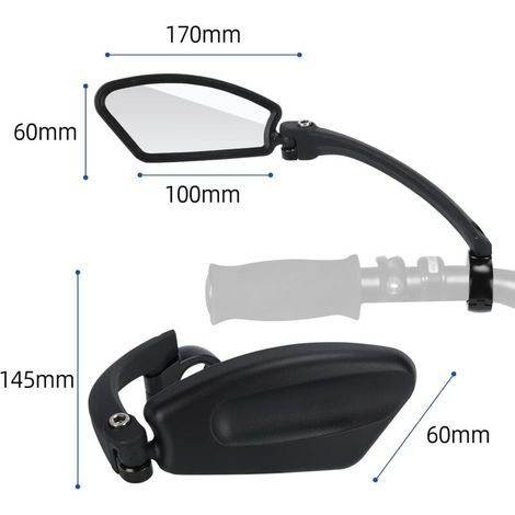 Specchietto retrovisore per bicicletta, specchietto sinistro orientabile a 360° per manubri da 21-26 mm (mountain bike, moto, e-bike) (1/5)