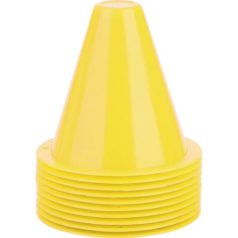10 cônes d'entraînement de football en plastique, accessoires de marquage pour terrains (Jaune) (1/5)