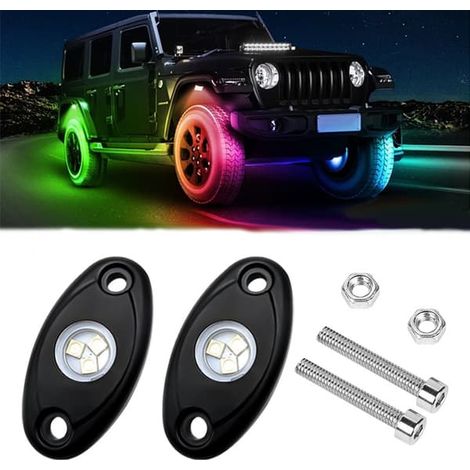 Éclairage RGB en aluminium pour soubassement et calandre de voiture - Kit d'éclairage d'ambiance 7 couleurs pour véhicules tout-terrain et chars d'assaut (1/2)