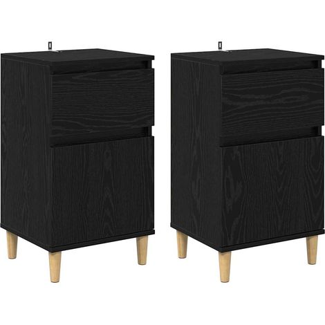 Maison Exclusive - Nachttisch 2 pcs Schwarz Eichen-Optik 40 x 35