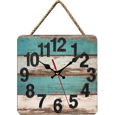 Horloge Murale - Bois - 25 cm - Fonctionnement Silencieux - Pile 1,5 V - Usage Intérieur - 1 Pièce (1/5)
