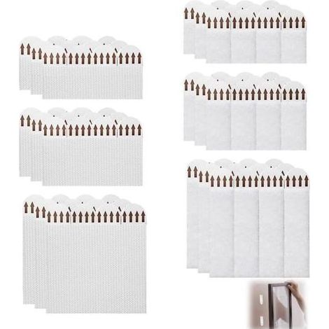 Languettes Accroche Tableaux - Fixation Sans Percer - Pour Cadres Photos Tableaux Affiches - 36 Paires (1/5)
