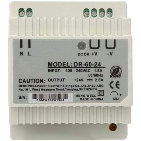 Pair Lntyq DR-60-24 60W 24V Alimentation Simple Din-Rail Alimentation à Découpage AC/DC (1/5)