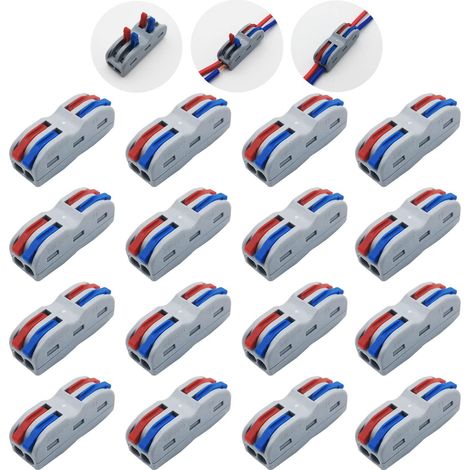 Bornes de Connexion, 16 Pcs SPL-2 Connecteur Electrique Rapide, Conducteur Compact Fils Connecteurs, avec levier de commande (1/4)
