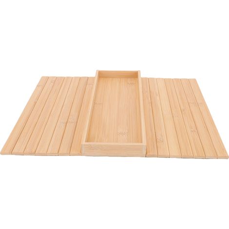 Sofa-Armlehnen-Tablett, flexibel, rutschfest, mit Getränkehalter für Couch, Sessel und Fernbedienung, Snacks, Holzfarbe (1/5)