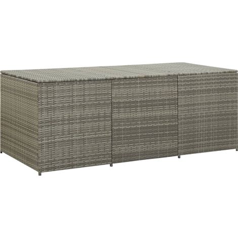 Caja de almacenaje de jardín ratán sintético gris 180x90x70 cm vidaXL