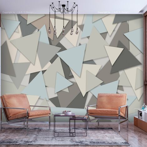Papier peint puzzle géométrique - 200 x 140 cm