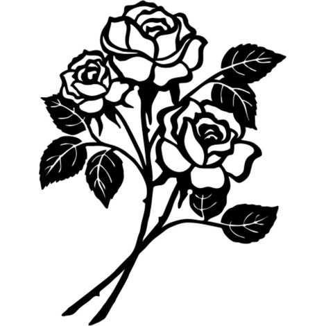 Lntyq DéCoration Rosace Murale En Fer Forgé Art Mural Rose En MéTal Fer Suspendu Ornement Sculpture Panneau Floral Mural Noir pour Coucher Salon Salle Bain Jardin