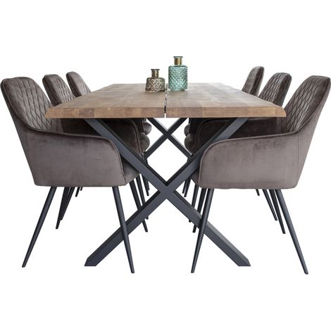 Tony Salle à manger, 1 table à manger et 6 chaises, champignon et chêne. (1/5)