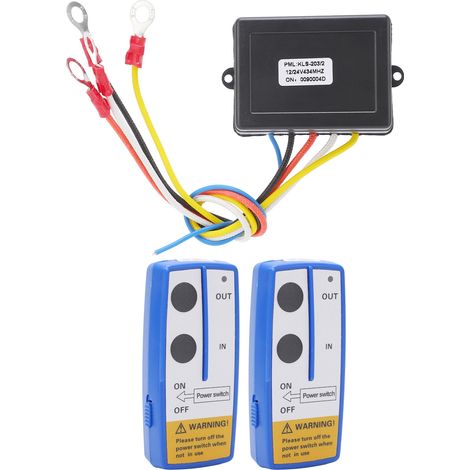 Télécommande sans fil 75ft pour treuil, kit avec antenne intégrée et voyant LED, batterie incluse, universelle pour voiture, quad et camion (1/5)