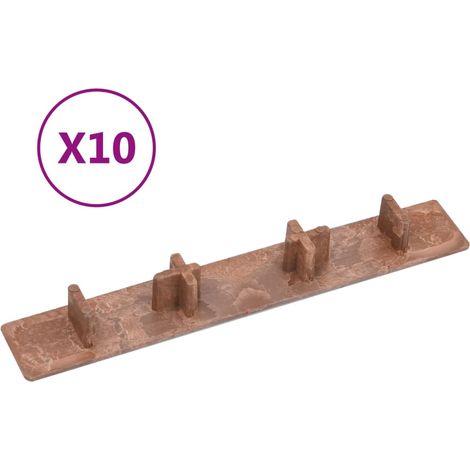 Embout de platelage - vidaXL Embouts de terrasse 10 pcs Marron Plastique - (1/5)