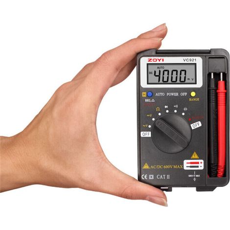 Mini multimetro digitale tascabile, voltmetro, amperometro, tester di resistenza, ohmmetro, voltmetro, amperometro, 4000 conteggi (1/3)