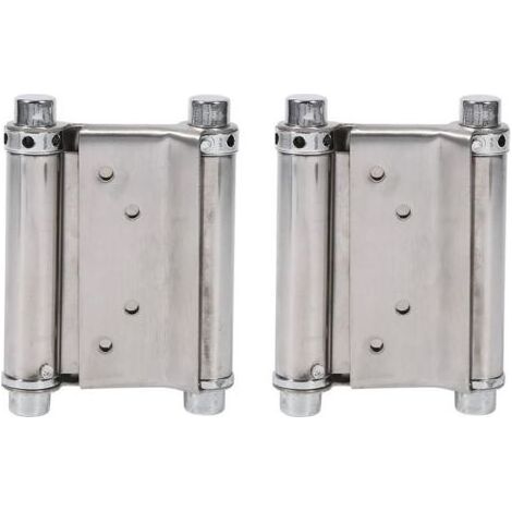2Pcs Charnières À Ressort Double Action en Acier Inox Charnières de Porte de Saloon Gond Porte Battante, Capacité de Charge Jusqu'à 15 Kg (1/4)