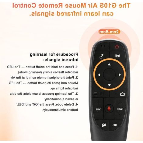 Telecomando Air Mouse - Mouse giroscopico - Controllo Smart TV - Ricerca a comando vocale - 14,5 x 4,8 x 3,2 cm (1/5)