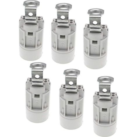 Culot pour ampoule flamme E14, en thermoplastique, noir, SES 52 mm de haut, filetage 1/8 IPS Hickey (1/5)