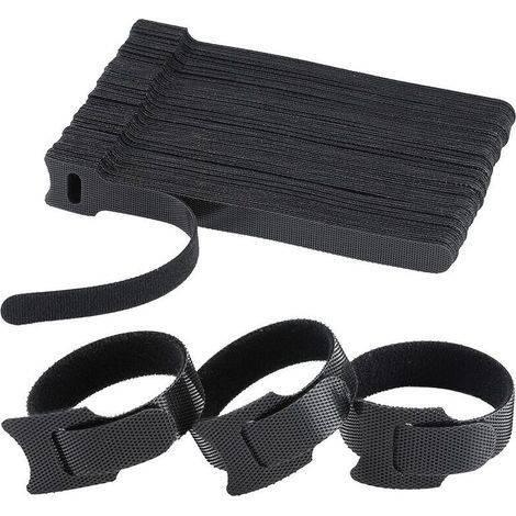 100 wiederverwendbare Kabelbinder aus Nylon, 15 cm, schwarz, für Fernseher, Fahrrad und Heimwerkerprojekte (1/5)