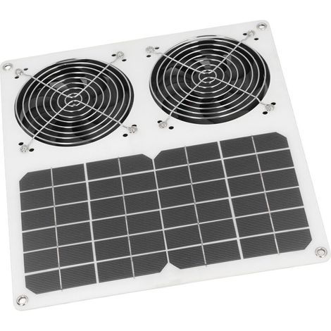 Ventilateur à panneau solaire 12 pouces étanche Double 100W Échappement pour la serre du poulet (1/5)
