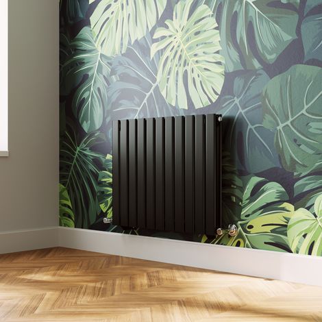 ELEGANT Modern Flat Panel Central Heating Radiator Black Horizontal Double Panel Rads 600 x 748mm