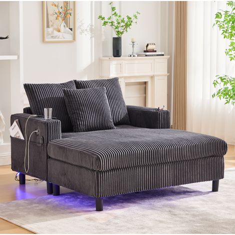 Sillón relax chaise longue con USB y LED 142 cm OKMYHOME (1/5)