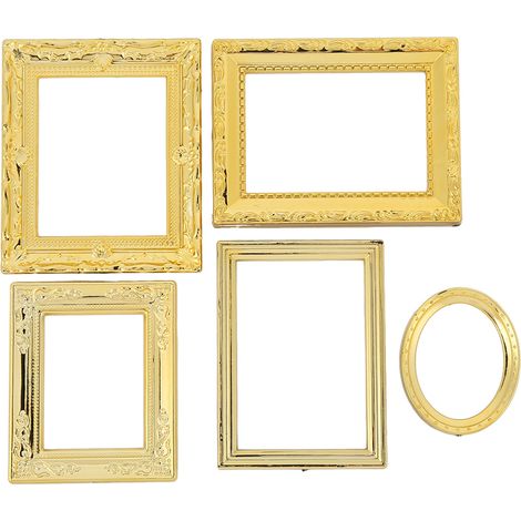 Cadre miroir miniature vintage européen 1:12 pour maison de poupée, accessoire photo rétro, décoration élégante. (1/5)