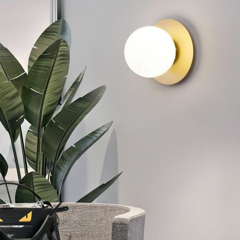 Wall light, simple, dimmable wall light for indoor use, suitable for office, home, kitchen, living room, bedroom, attic bar (bulb included), Gold 1 (1/5)