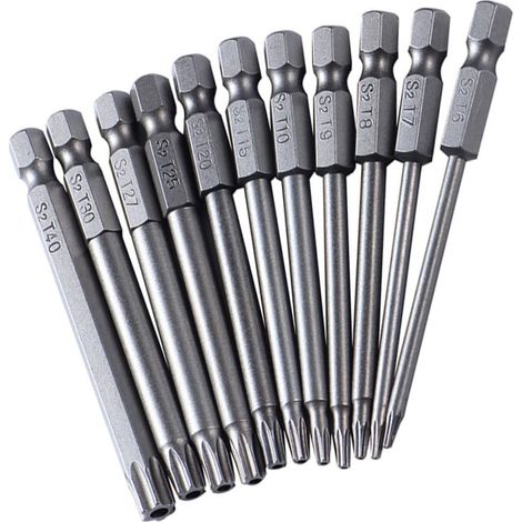 11 Pièces Trou Moyen Peu De Fleur De Prunier Robuste Bits Plum Lot Acier Tournevis Peu Fleur De Prunier Lot Creux Fleur De Prunier Lot 100Mm Acier Au Vanadium Avec Trou (1/5)