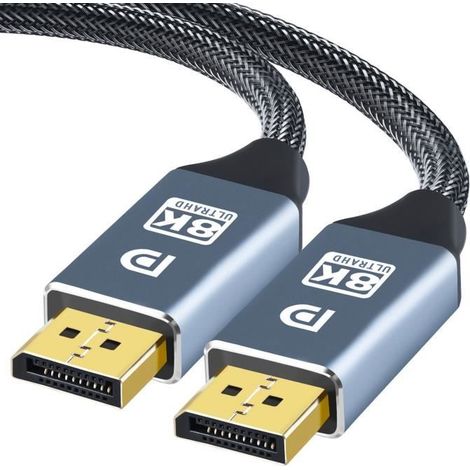 Câble DisplayPort 1.4 - HAUTSTORE - 3m - 8K 60Hz - 4K 144Hz - Coton Tressé (1/4)