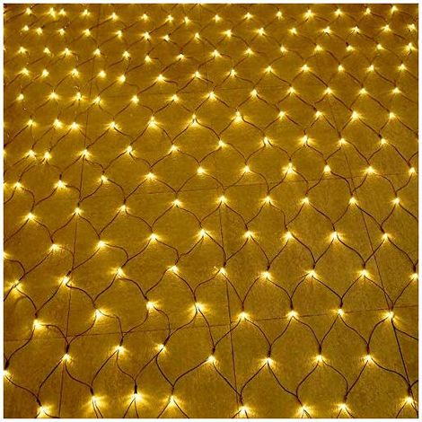 Filet Lumineux LED 6x4 m 480 LED Rideau Lumineux weiß warm mit 8 Modes von Prise Chaîne leuchtend grün Foncé Lumières von Noël Extérieures und Intérieures für Fête von Mariage (1/5)