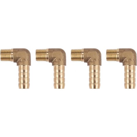 Raccords coudés en laiton à 90 degrés, filetage extérieur 3/8 pouce, pour tuyau de 4 x 8 mm (1/5)