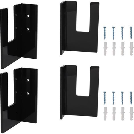 4-piece black acrylic wall-mounted skateboard rack, storage for garage, living room, bedroom (1/5)