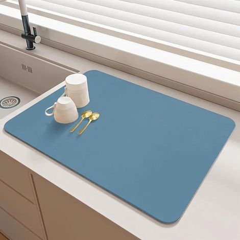 Tappetino scolapiatti 40x60 cm – Assorbente e antiscivolo, ideale per cucina e bar, blu (1/5)