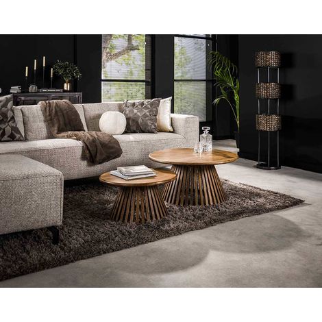 Kerala - lot de deux tables basses - bois massif de manguier - holz (1/4)